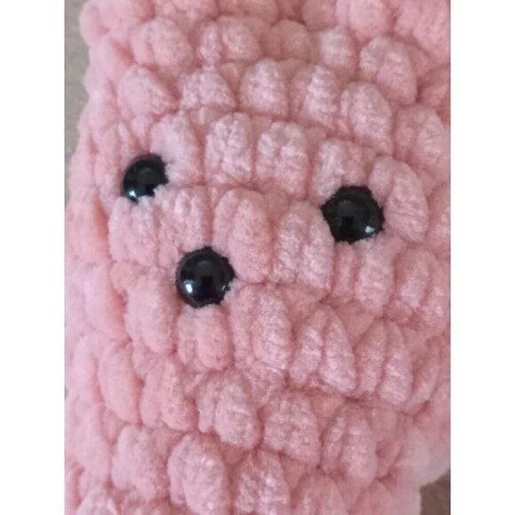 Handmade Pink Soft Plush Crochet Amigurumi Peep Bunny Stuffed Animal For Ages 4+ - Picture 6 of 7